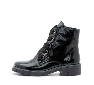 Debbie Women's Lug Sole Lace-Up Zip Boot